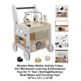 5-in-1 Wooden Baby Walker-Activity Cube