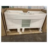 61" White Single Bowl Vanity Base