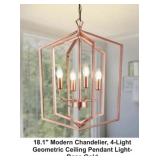18.1" Modern 4 Light Geometric Ceiling Pendant