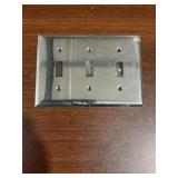 10Pk 3-Gang Toggle Plate in Polished Chrome x 2