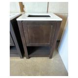 24" x 22" Dark Brown Vanity with Single Sink Top