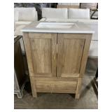 24" x 19" Natural Vanity with Single Sink Top