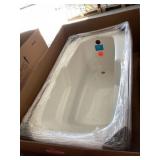 54" x 30" Designer Solo White Drop In Tub