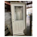 36" x 80" RH 1/2 View FG Exterior Door in White