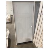 36" x 80" LH Steel 3-Panel Exterior Door in White