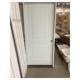 36" x 80" RH Steel 2-Panel Exterior Door in White