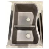 32" x 20" Elkay Quartz Undermount 60/40 Sink