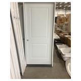 36" x 80" RH Steel 2-Panel Exterior Door in White