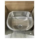 23" x 21" D-Shaped SS Undermount Single Bowl Sink