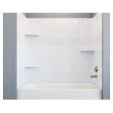 60" Topaz Back Shower Wall in White