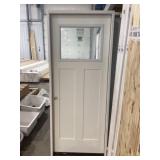 32" x 80" RH Fiberglass 1/4 View Exterior Door