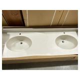 73" x 22" Double Sink Vanity Top in Desert Storm