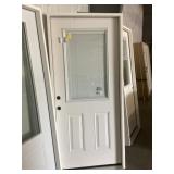 36" x 80" RH Fiberglass HV Exterior Door w/ Blinds