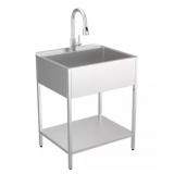 RTA 28" x 22" Laundry Sink w Storage Shelf& Faucet