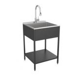 RTA 24" x 22" Laundry Sink w Storage Shelf& Faucet
