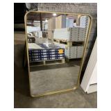 24" x 36" Round-Edge Mirror w Gold Frame
