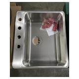 25" x 22" Drop-In Single Bowl Sink in Stainless