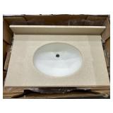 36" x 22" Single Sink Vanity Top in Tahini Sand