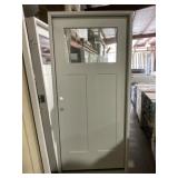 36" x 80" RH 1/4 View FG Exterior Door in White