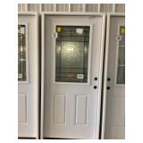 36" x 80" LH Steel MV Deco Glass Exterior Door