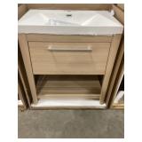 32" x 20" Natural Brown Vanity w Single Sink Top