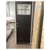 30" x 80" RH 2-Panel Steel Exterior Door in Black