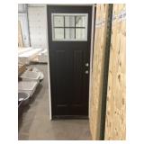 30" x 80" LH 2-Panel Steel Exterior Door in Black