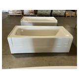 60" x 30" LH Acrylic Bathtub in Ivory with Apron
