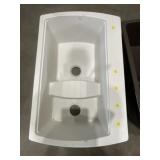 34" x 22" Drop-In White Utility Sink