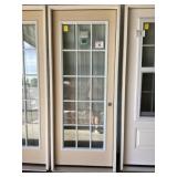 32" x 80" LH Fiberglass 15-Lite Exterior Door