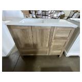 42" x 19" Natural Brown Vanity with Single Sink