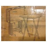 5-Piece TV Trays in Dark Wood Finish