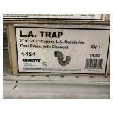 2" x 1-1/2" Copper Cast Brass Trap w Cleanout