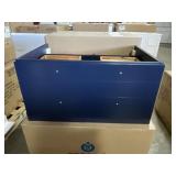 30" x 21" Wall Mount Vanity Base in Navy Blue