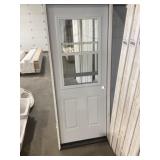 32" x 80" 1/2 View LH Steel Exterior Door in White