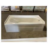 60" x 32" RH Fiberglass Bathtub in Ivory w Apron