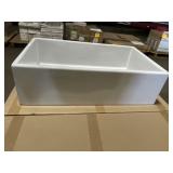 30" x 18" Fireclay Sink in White with Center Drain