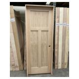 28" x 80" LH Oak 3-Panel Interior Door