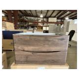 31" x 19" Wall Mount Vanity Base in Natural Brown