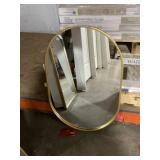 20" x 30" Oval Mirror with Gold Metal Frame