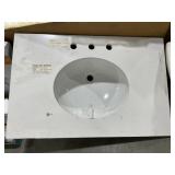 34" x 22" Single Sink Vanity Top in White