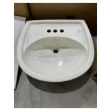 21" x 19" Wall Mount Single Bowl Sink in Bone