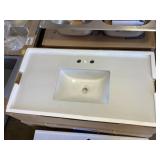 37" Vanity Sink Top in White Engineering Stone