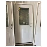 36" x 80" LH Steel HV Privacy Glass Ext. Door