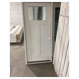 36" x 80" LH Fiberglass 1/4 View Exterior Door