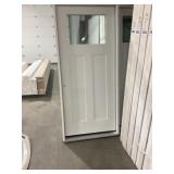 36" x 80" RH Fiberglass 1/4 View Exterior Door