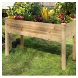 RTA 47'L Wooden Raised Garden Bed w Liner