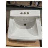 19-1/2' Ceramic Wall Mount Sink in White