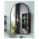 Wall Mount Mirror/Cabinet in Black
