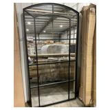 42' x 82' Black Metal Grid Stand-Up Mirror